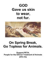 God gave us skin topless for animals poster